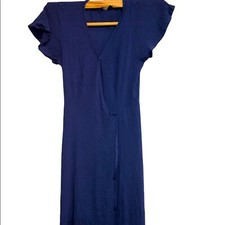 Lulus size small blue crinkle fabric maxi wrap dress