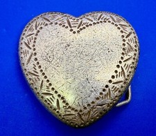 Heart Shaped Western Silver Tone Vintage Belt Buckle