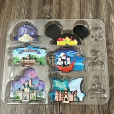 Disney Magic Kingdom Board Game Parts - 6 Plastic Attractions with Backgrounds