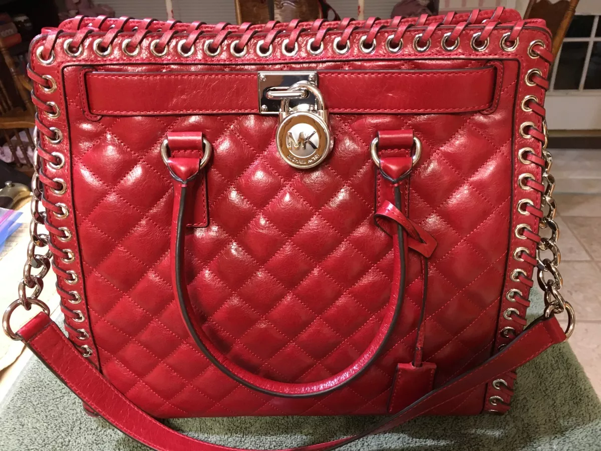 Michael kors sale hamilton tote red