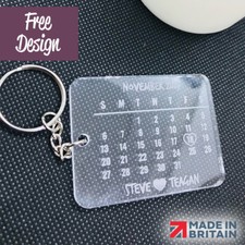 PERSONALISED LASER CUT  ENGRAVED KEYRING KEYCHAIN Great Gift