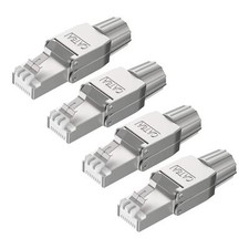 Rj45 Cat6a Connectors Toolfree Reusable Shielded Ethernet Termination Plugs For