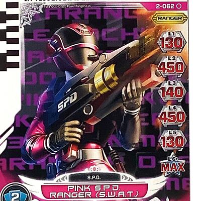 Pink S.P.D. Ranger (S.W.A.T.) Card 2-062 Guardians of Justice Power ...