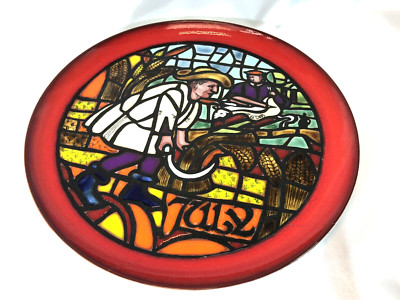Vintage 1975 Poole Pottery Medieval  July Calendar Plate by Tony Morris Repaired