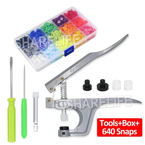 KAM Snap Buttons 1500PCS T5 Plastic Press Stud Cloth Pliers Machine Sewing Tools - Picture 12 of 16