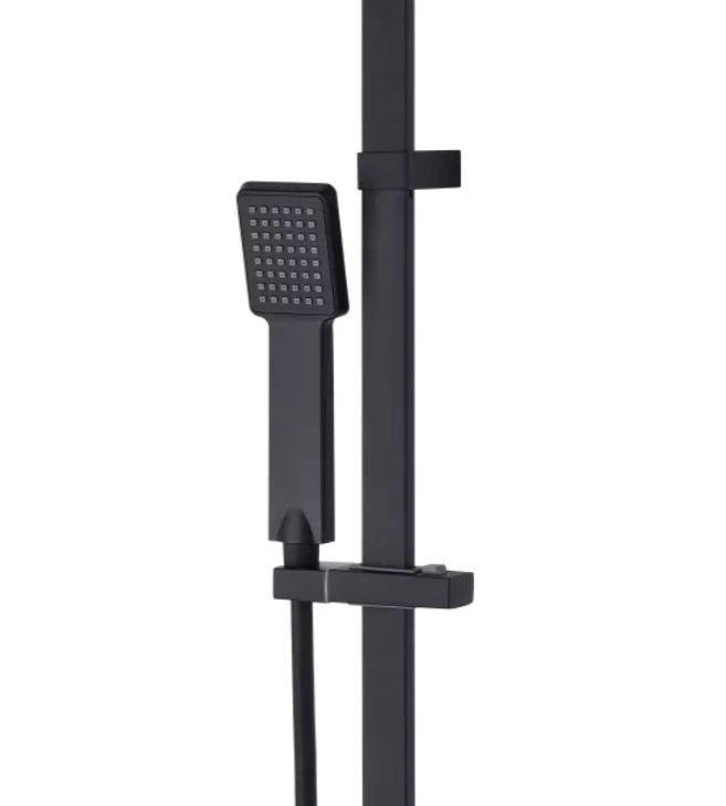 Duschset Regendusche Schwarz Duscharmatur Duschsystem Edelstahl Duschkopf Set - Bild 4 von 4