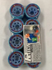 Rare Nos Hyper made Rock Rule 62mm speed roller skating wheels Poly BD Blue whit