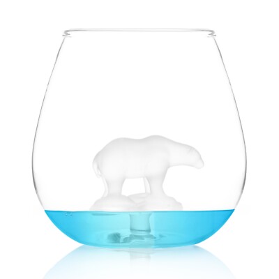 Bar maßgefertigter Eisbär im Glas - Kunst im Glas