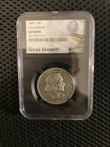 1892  50C COLUMBIAN HALF DOLLAR SILVER COMMEMORATIVE NGC GENUINE Black Core