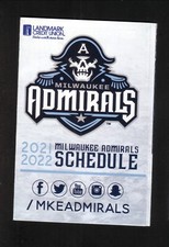 Milwaukee Admirals--2021-22 Pocket Schedule--Aurora Health Care--AHL--Predators