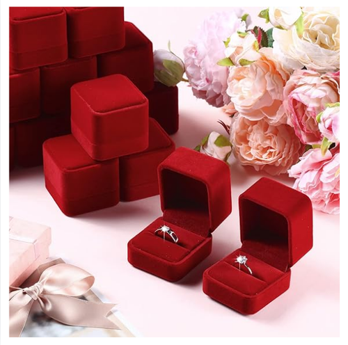 48 Pieces Velvet Ring Boxes Bulk for Jewelry Display Wedding Engagement Ring Box - Picture 6 of 8