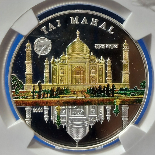 2008 Mongolia 500 Togrog Proof Silver Taj Mahal (Colorized) 25g 925Ag NGC PF68UC - Picture 5 of 11