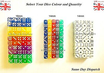 5X Purple Opaque 14mm 6 Sided Spot Dice D6 RPG for Ludo Monopoly Board Games UK