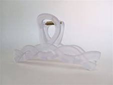 Long clear white frosted hair claw clip for long hair
