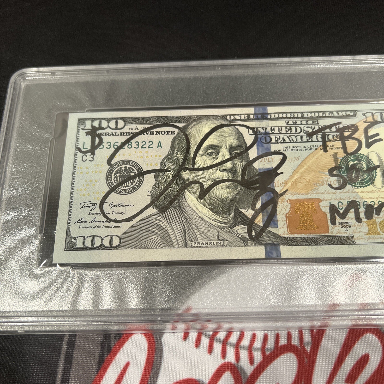 Floyd Mayweather Jr Signed $100 Bill US Currency x4 Inscriptions PSA 10 Auto G view 2