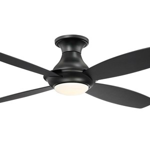 Ceiling Fan W Integrated Led Light 52 Inch Black Hugger Remote