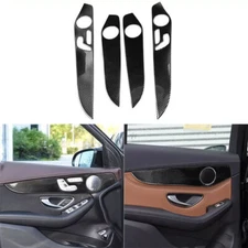 For Benz C GLC Class W205 X253 14-20 Interior Door Panel Cover Carbon Fiber Trim