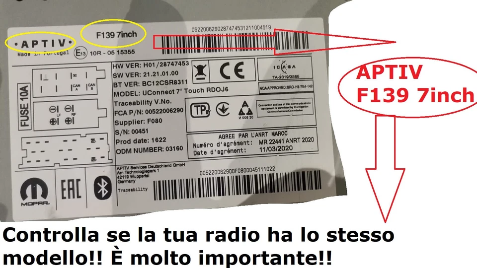 FIAT PANDA LCD DISPLAY + TOUCH SCHERMO 2020 - 2024 NUOVO  per radio F139 7inch - Immagine 2 di 2