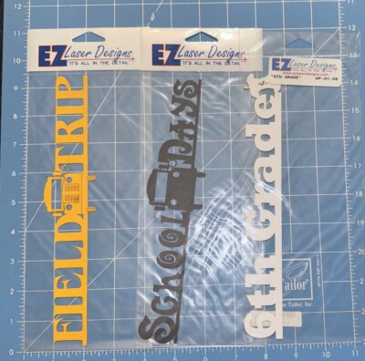 3 School Days  Scrapbook Laser Die Cuts- Field Trip / School Days / 6th Grade