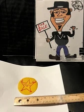 CARL'S Jr 1960's FAST FOOD IRON-ON 3” VINTAGE New Old Stock HAPPY STAR  FUN 😁👀