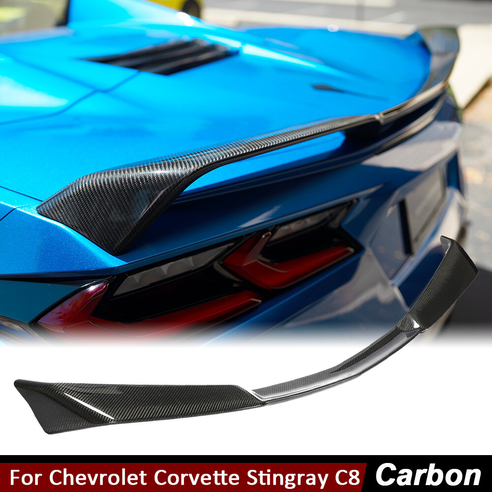 For Chevrolet Corvette Stingray C8 REAL CARBON FIBER Rear Trunk Spoiler Wing Lip