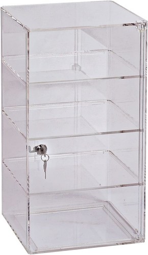 Vitrina de acrílico transparente de 3 estantes para encimera 9 3/4” x 9 3/4” x 18 1/2” torre de bloqueo - Imagen 9 de 21