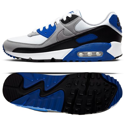 Nike Air Max 90 White/Grey/Hyper Royal/Black CD0881-102 Men's