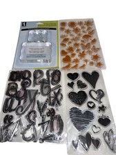 SET Inkadinkado 2 Acrylic Mounting Blocks with 3 Packs Of Rubber Stamps