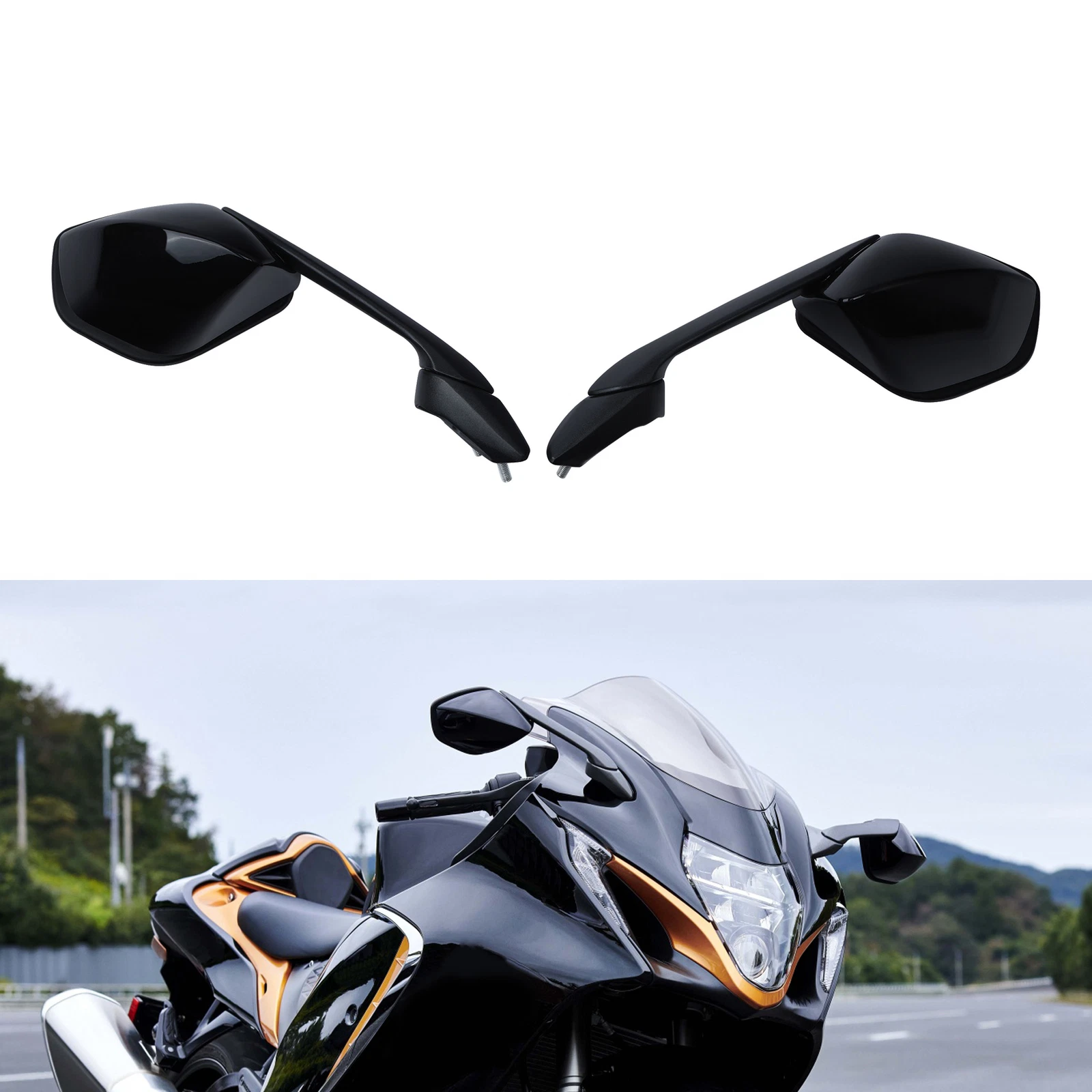 Left & Right Side Rearview Mirrors Fit For Suzuki HAYABUSA 1300 GSX1300R 22-24
