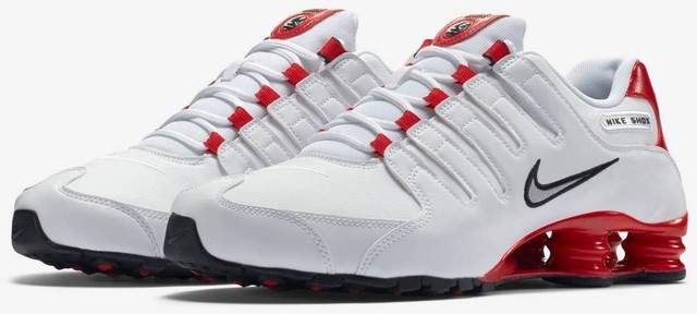 nike shox nz white university red