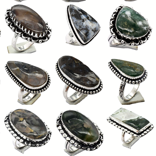 10 Pièces Naturel Opale Triplet Mix Taille & Même Gemme Plaqué Argent