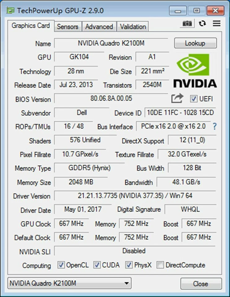 NVIDIA Guadra K2100M 2GB GK104 128bit mxm 16nm - Image 2 of 4