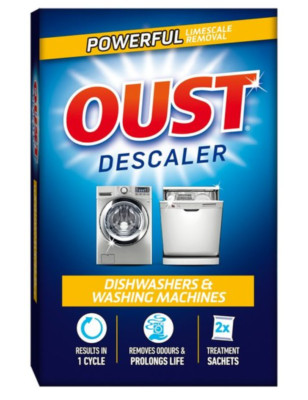 Oust Dishwasher & Washing Machine Cleaner, Descaler - 2 Treatment Sachets