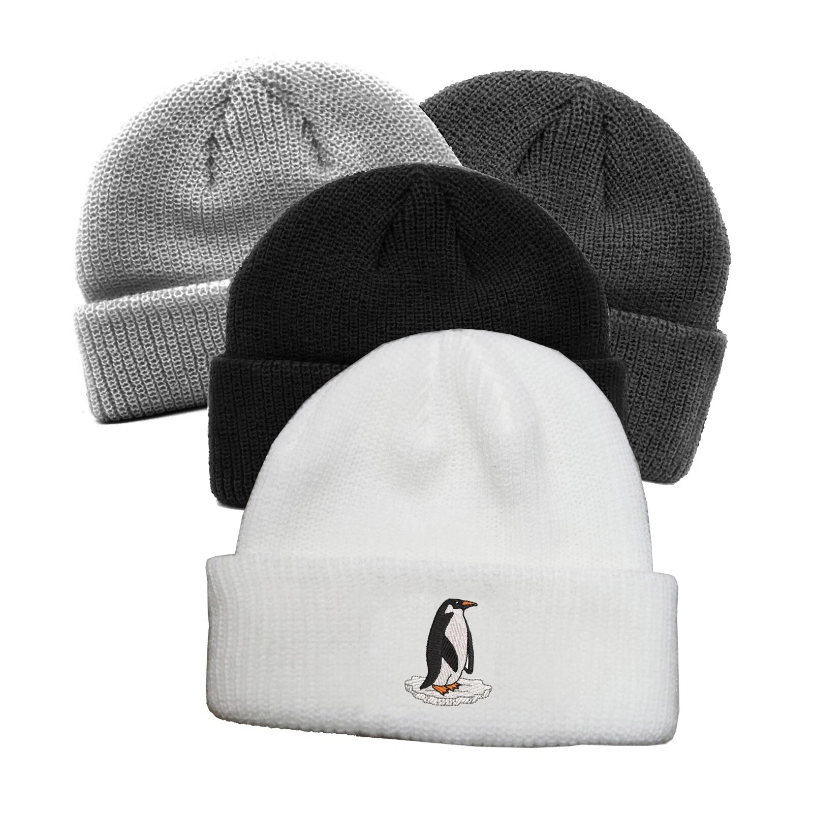 Penguin embroidered docker beanie hat, dock beanie hat