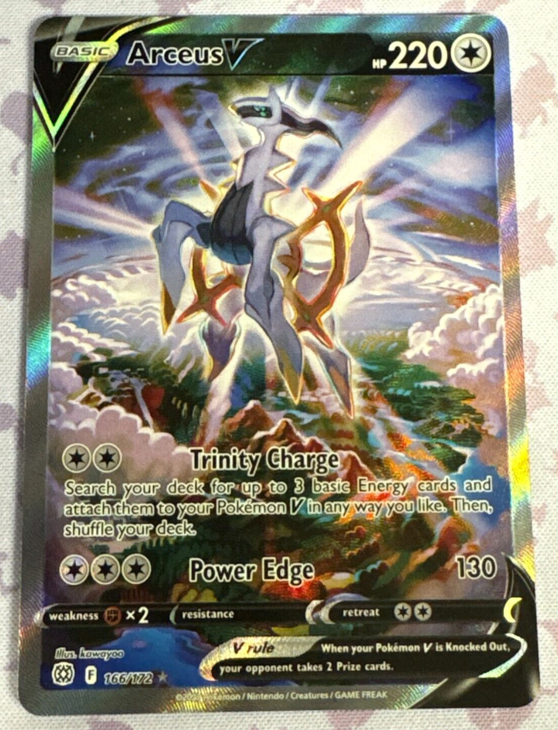 MP - 2022 Pokemon Arceus V 166/172 Alt Art Brilliant Stars Full Art Holo