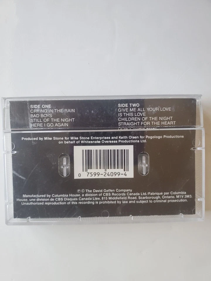 Whitesnake Self Titled Cassette Tape The David Geffen Company - Image 2 of 4