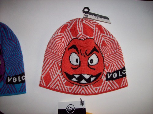 Volcom Hat Knit Face Beanie Unisex Kids Purple Orange Yellow Gray New - Picture 3 of 6