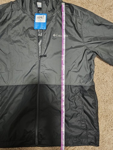 Columbia Center Ridge Windbreaker Hooded Jacket Gray/Black XM0287 Men's Size M - Picture 8 of 14