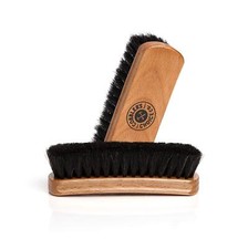 Shoe Brush - 100 Horsehair Shoe Brush - Concaved Handle for Premium Grip Tan