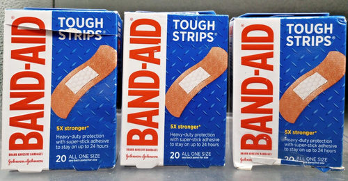 (3er Pack) Pflaster - Tough Strips - 5x stärkere Bandagen alle Einheitsgröße je 20 Ct.