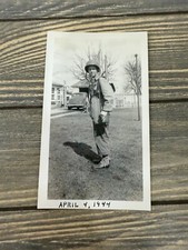 Vintage Military Soldier Photograph Dated April 4 1944 On Velox Paper