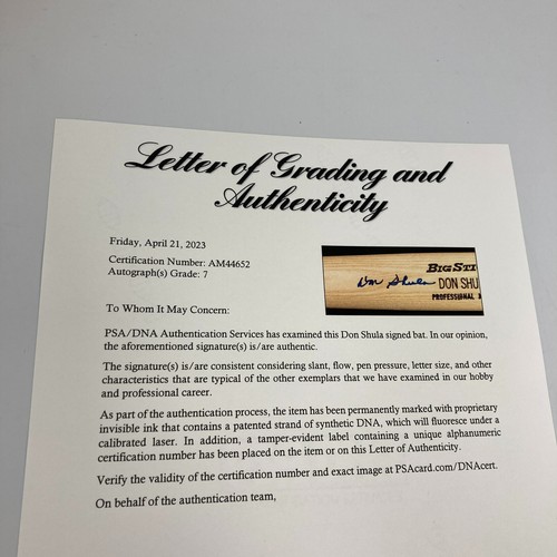 Don Shula Signed Game Model Louisville Slugger Baseball Bat PSA DNA COA - Picture 5 of 6