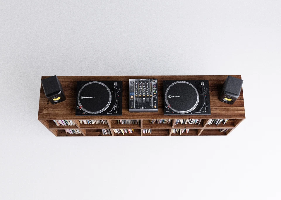 Många - Two Tier Vinyl Record Storage Cabinet for Collectors Record Unit - Image 3 of 4