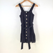 Country Road girls dress 12 years fit flare black broderie cotton belted 122239