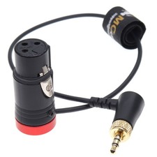 Audio Cord Lock 3.5mm to XLR 3Pin Female for DJI Mic Receivers Red Cap 50cm