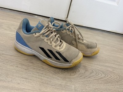 Adidas Courtflash Unisex Kinder Tennisschuhe Gr. 3,5 Turnschuhe Beige Kinder s 