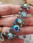 Vintage Austria Aurora Borealis  Green/Blue/Purple Rhinestone Necklace — photo 8