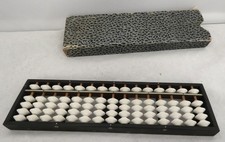 Vintage Japanese Tomoe Soroban Abacus Calculator Mathematics Case