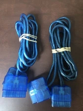 Lot Of 2 Sony PlayStation 2 PS2 Grey Controller Extension Cable Extender BLUE