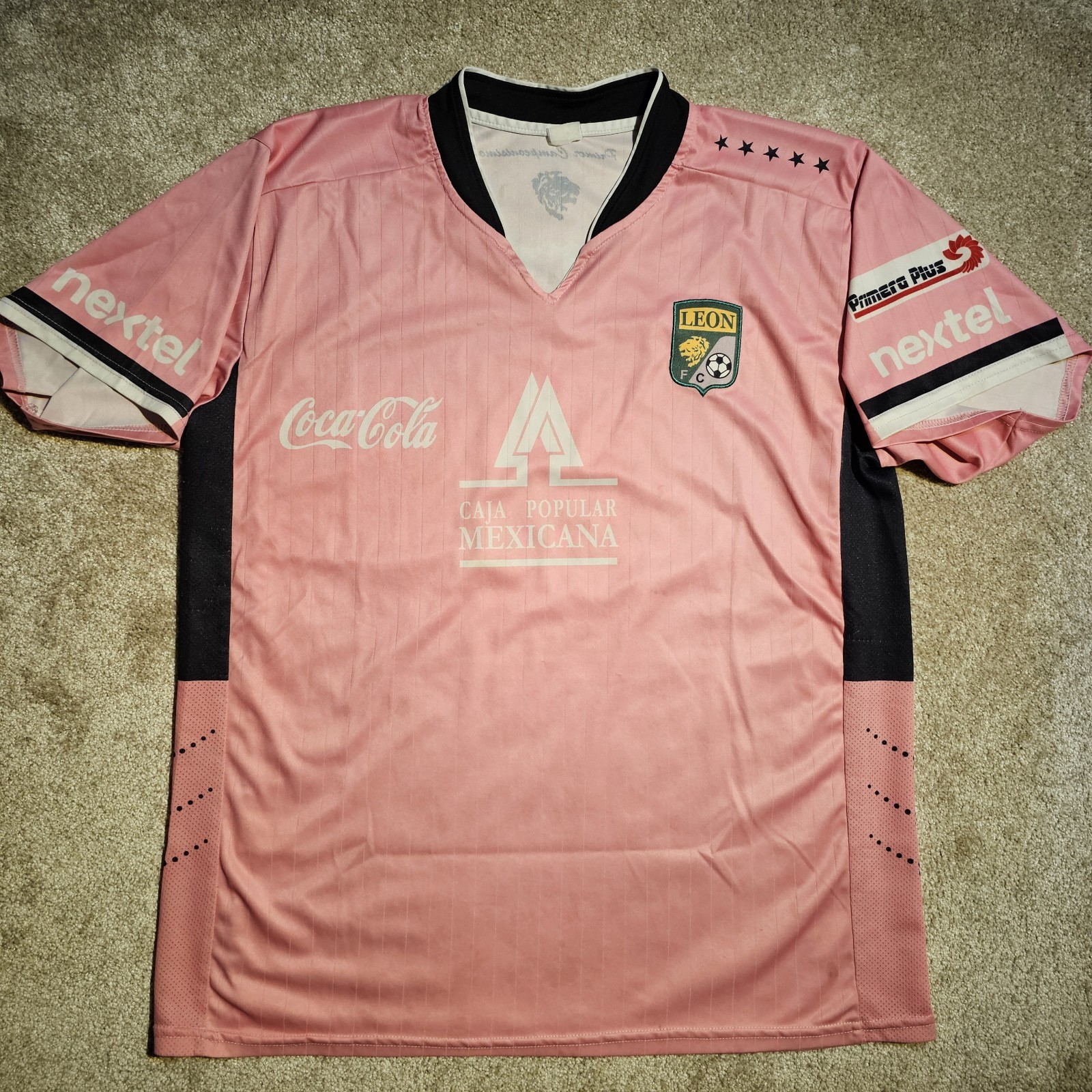 Vtg Y2k Leon FC Nextel Corona Size XL Football Soccer Jersey Premier Pink Mexico
